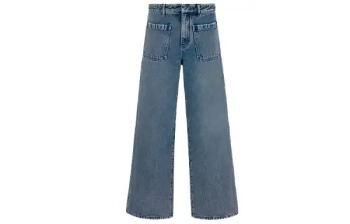 DIOR Quarterly New Products Jeans Women's Blue Moderate Wide Leg Pants
