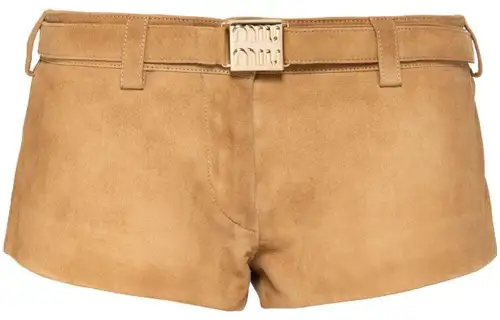 Miu Miu belted suede shorts
