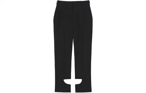 Burberry Cut Out Detail Wool Tailored Trousers 'Black'
