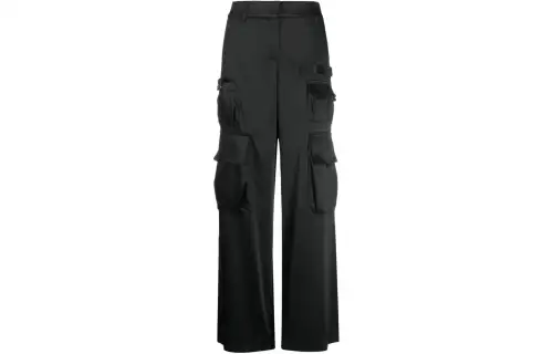 OFF-WHITE satin cargo trousers