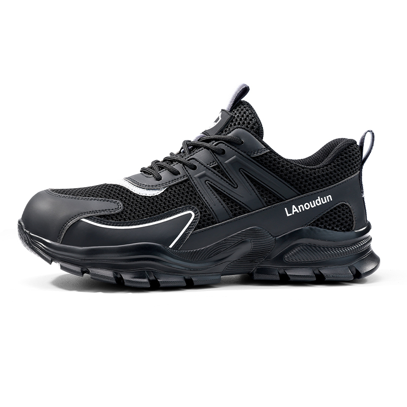 LANOUDUN Safety Shoes Men’s Impact Resistant Lightweight Low top Outdoor Shoes Unisex Black