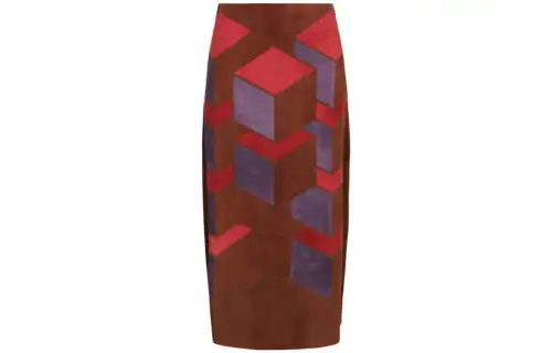 Bottega Veneta FW23 Leather Long Skirt Women's Brown