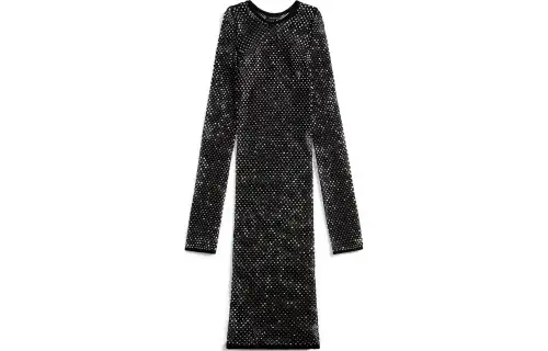 Balenciaga crystal-mesh long-sleeve minidress