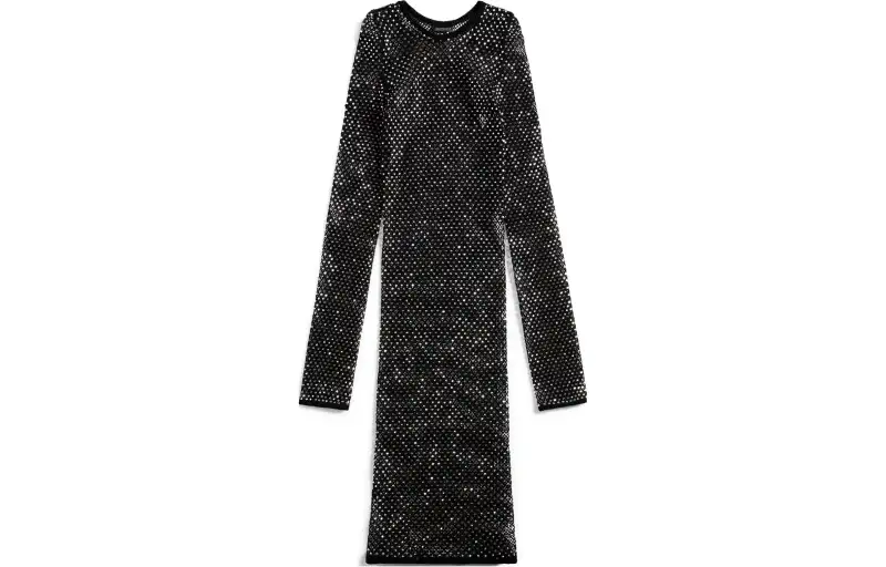 Balenciaga crystal-mesh long-sleeve minidress