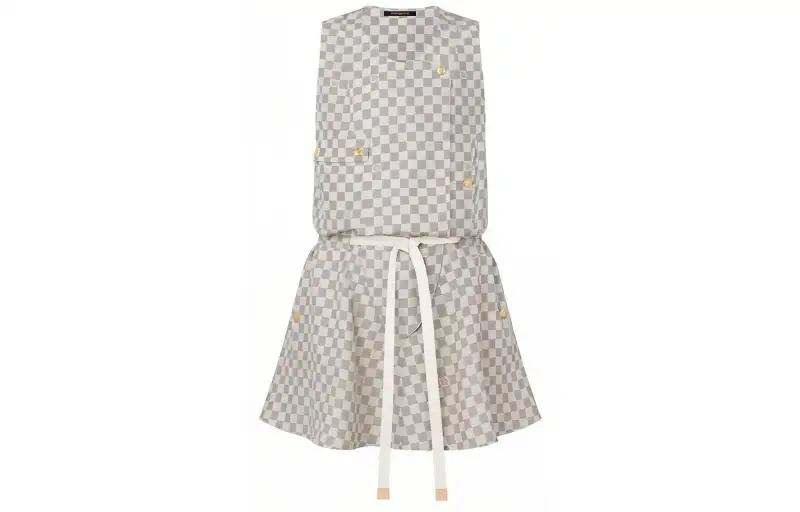 LOUIS VUITTON Sleeveless Dress Women's Gray