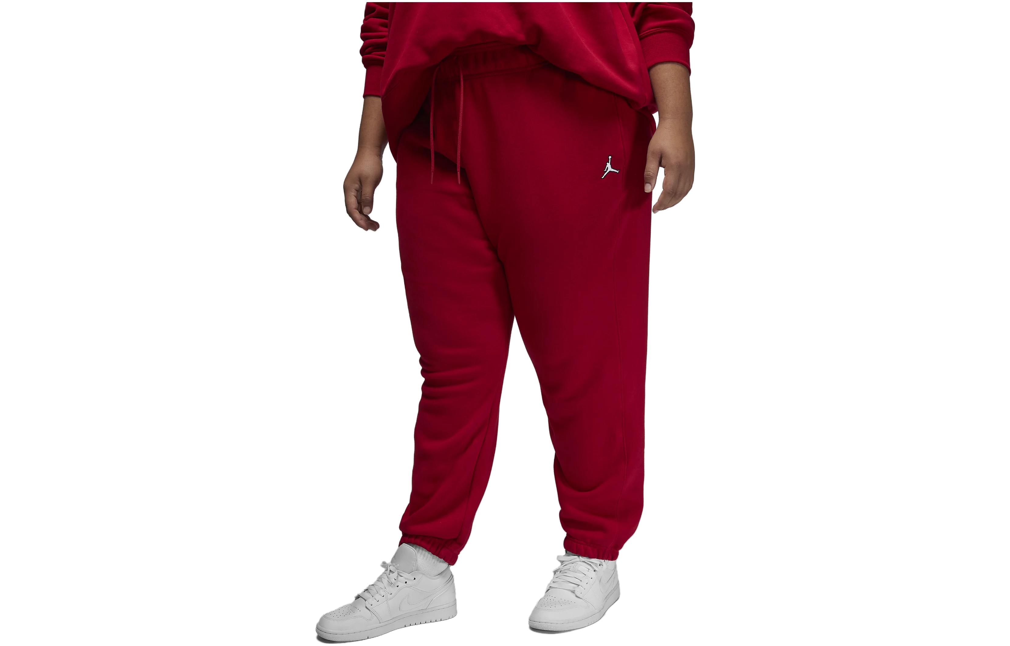 Jordan Brooklyn Knitted Sweatpants Women's Red Moderate Cuffed Pants