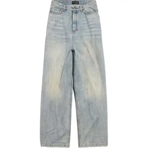 Balenciaga SS25 Jeans Regular Fit Women's Gray Blue
