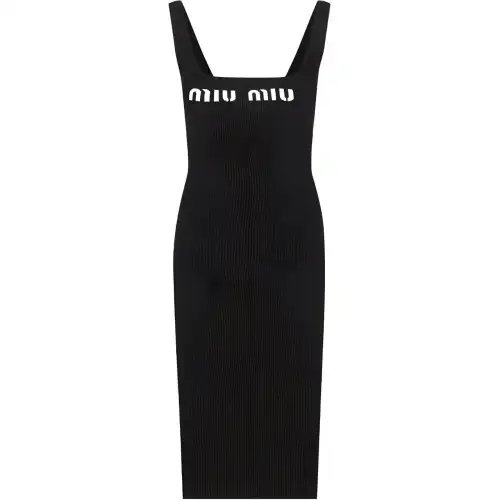Miu Miu logo-print open-back dress