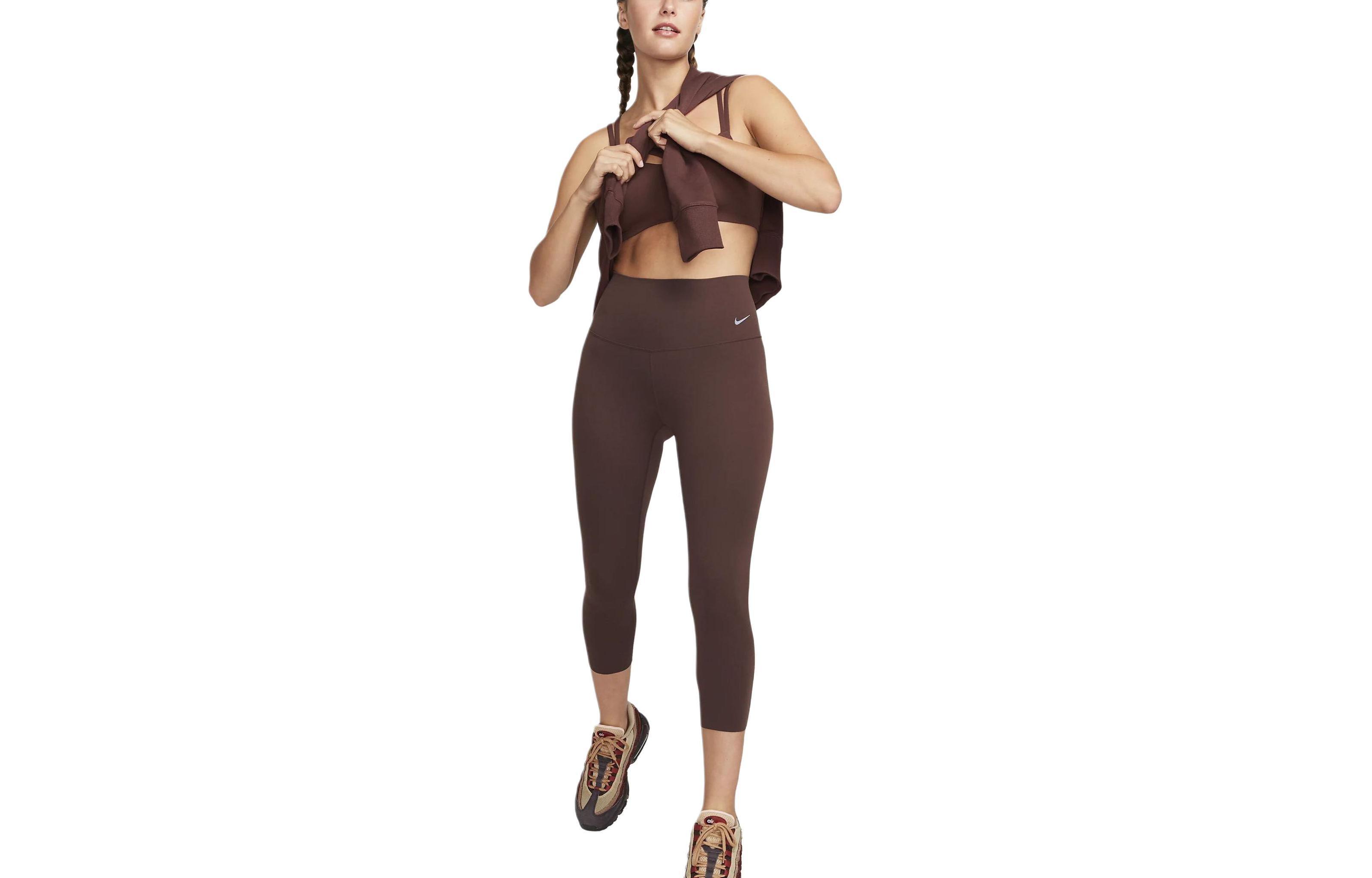 Nike Gentle Support High Waisted Cropped Leggings Women's Brown