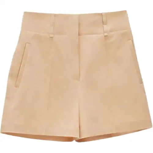 HERMES Casual Shorts Women's Khaki Moderate