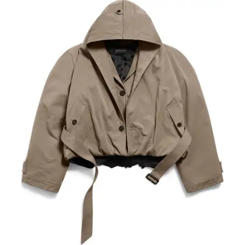 Balenciaga Flipped Hooded Trench Coat