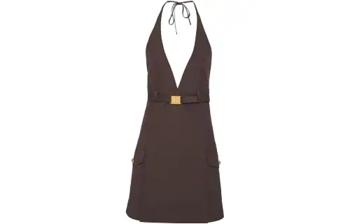 MIU MIU SS23 Sleeveless Dress Women's Brown
