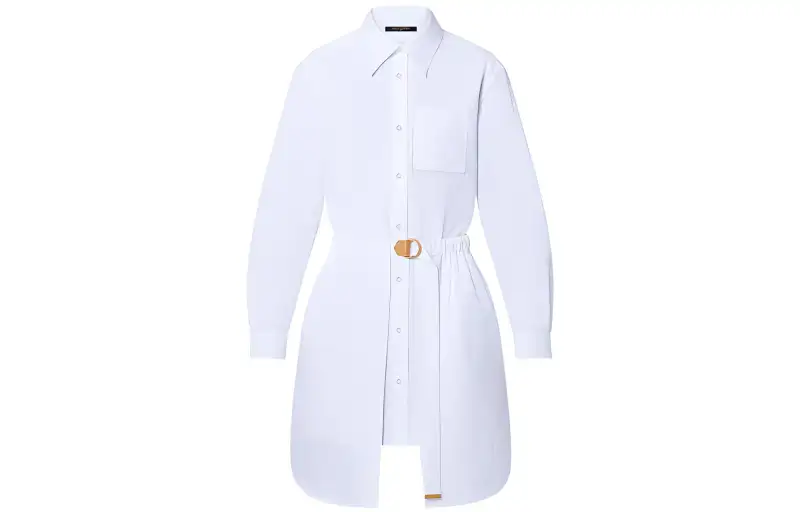 LOUIS VUITTON Long Sleeved Dress Women's White