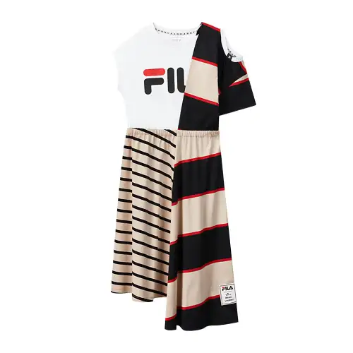 FILA x Maison MIHARA YASUHIRO Short Sleeved Dress Women's Khaki Patchwork