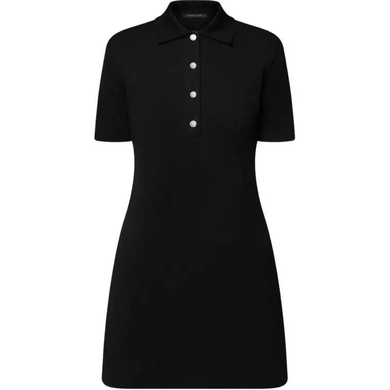 Lv Monogram Piqué Polo Dress
