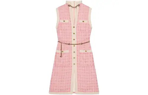 【Previous Season】Short tweed dress with chain belt
