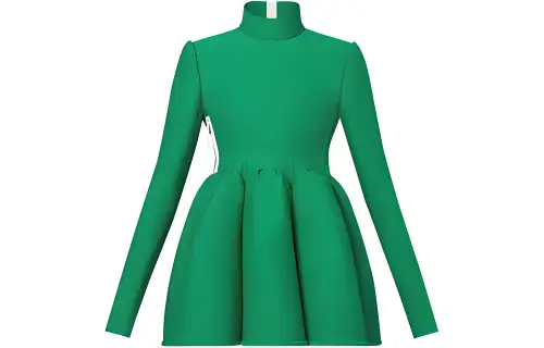 LOUIS VUITTON Long Sleeved Dress Women's Green