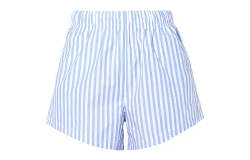 Adidas Originals ESSENTIALS Casual Shorts Women's Blue With White Lettering Moderate