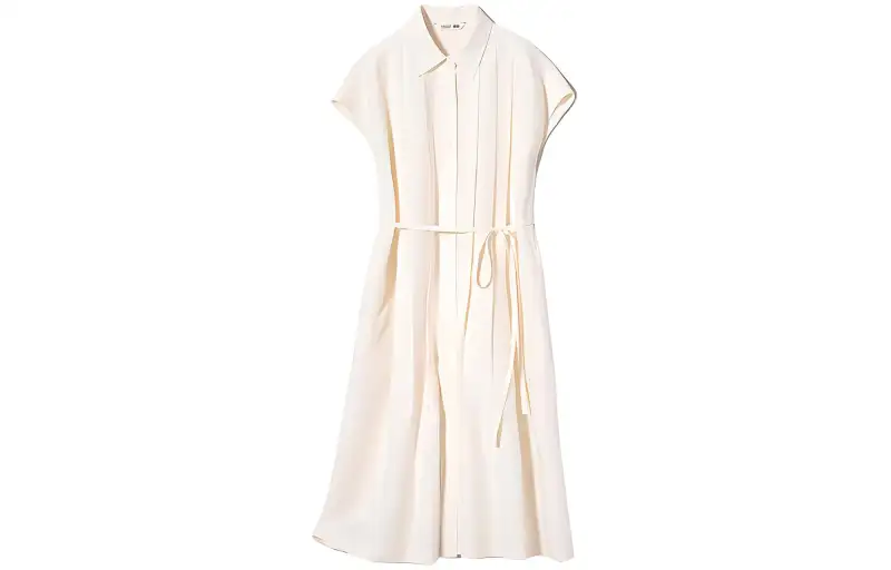 UNIQLO Short Sleeved Dress Women's Light Beige