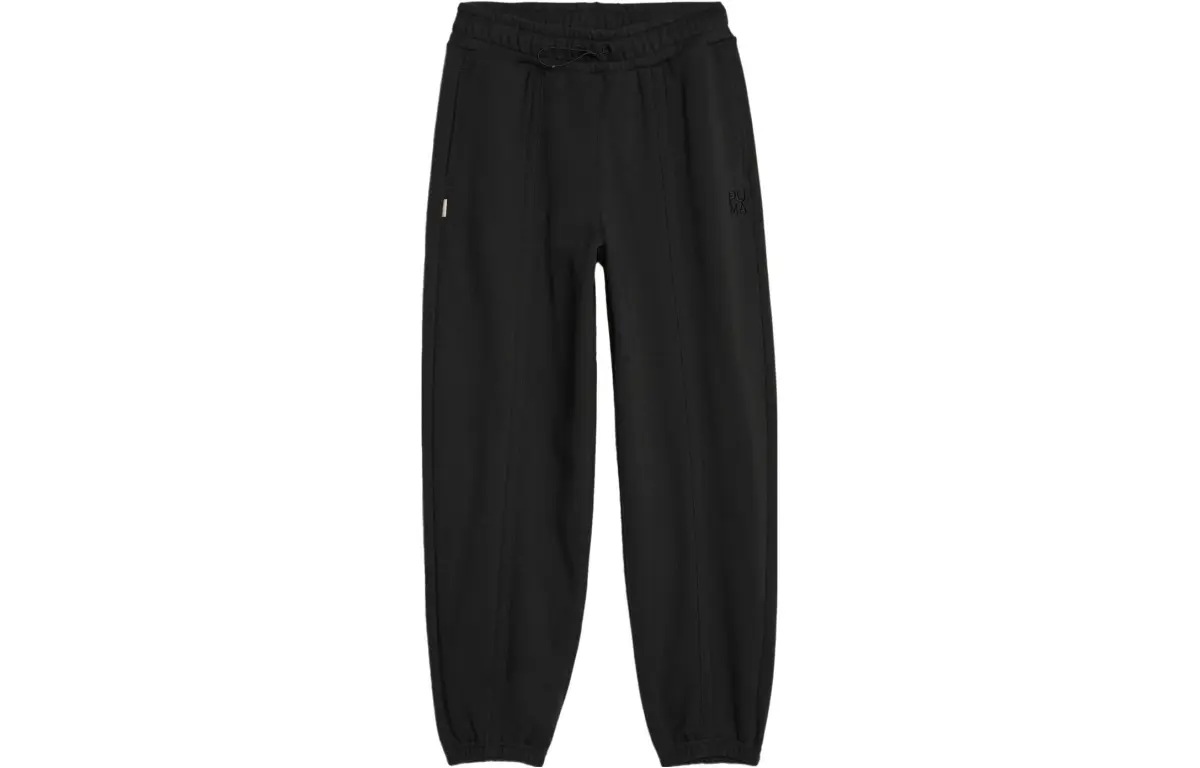 PUMA Knitted Sweatpants Women's Black Moderate Cuffed Pants