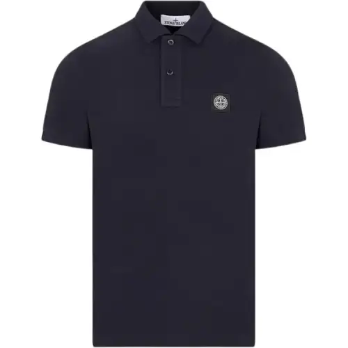 STONE ISLAND Logo Patch Short Sleeved Polo Shirt
