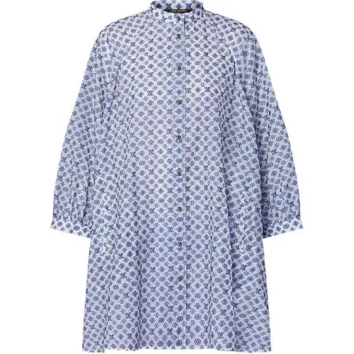 LOUIS VUITTON SS24 Long Sleeved Dress Women's Blue