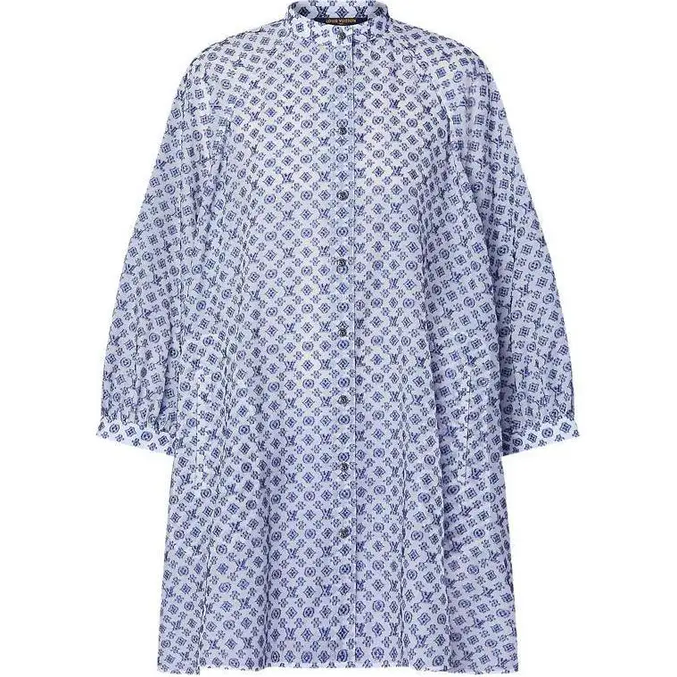LOUIS VUITTON SS24 Long Sleeved Dress Women's Blue