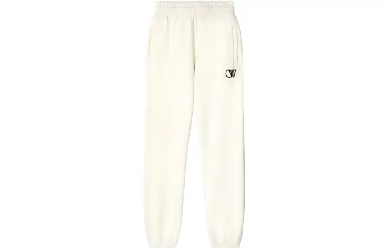 OFF-WHITE OW-print cotton track pants