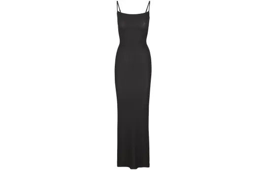 Skims Soft Lounge Long Slip Dress Onyx