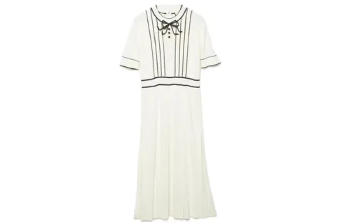 GUCCI SS23 Short Sleeved Dress Women's Ecru