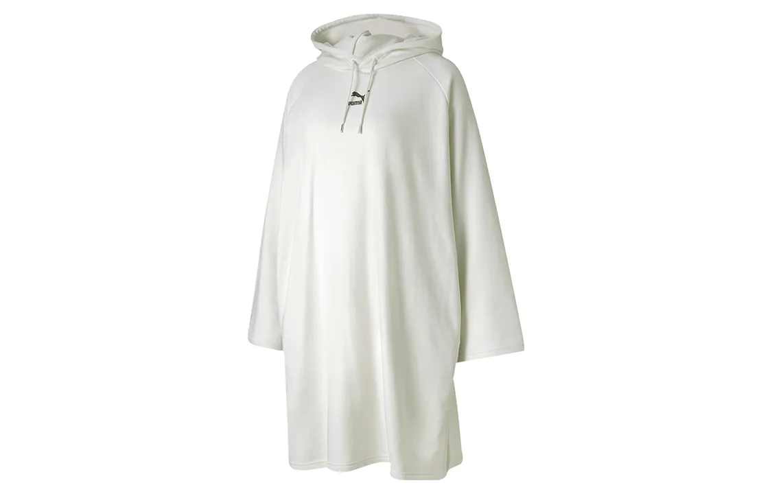 PUMA Long-Sleeved Dresses Women's Smoke Gray Hooded Moderate Short