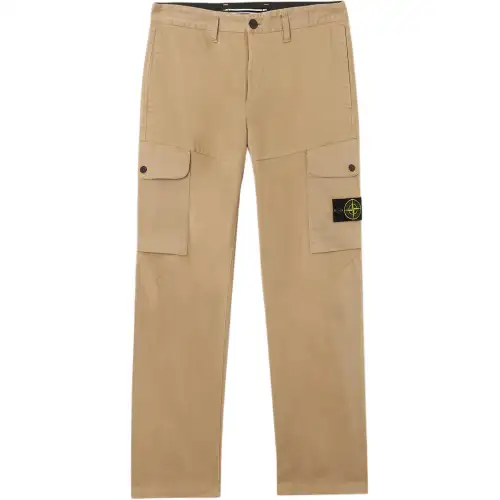 STONE ISLAND Logo Patch Straight Leg Trousers