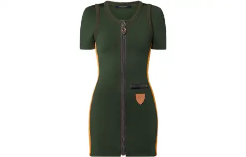 LOUIS VUITTON FW23 Short Sleeved Dress Women's Green
