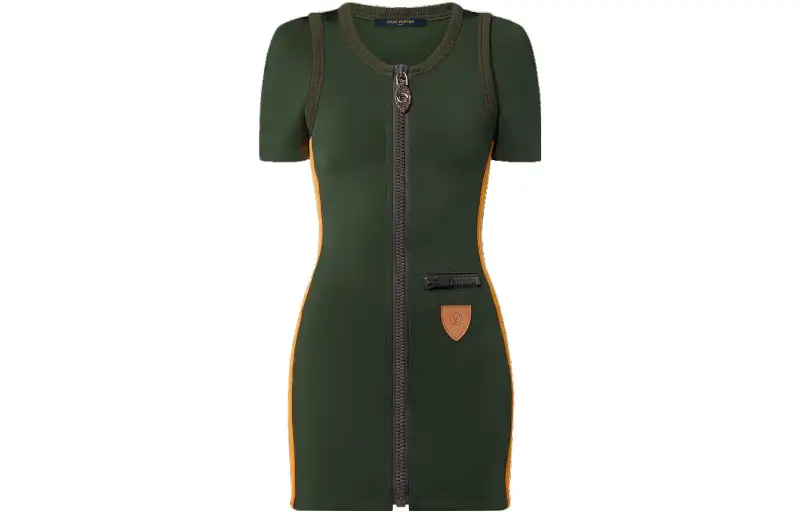 LOUIS VUITTON FW23 Short Sleeved Dress Women's Green