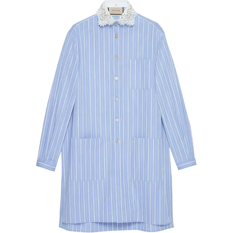 GUCCI FW22 Long Sleeved Dress Women's Blue