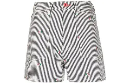 Kenzo striped embroidered high-waisted shorts