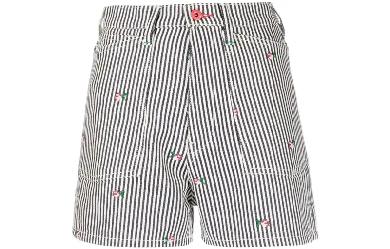 Kenzo striped embroidered high-waisted shorts
