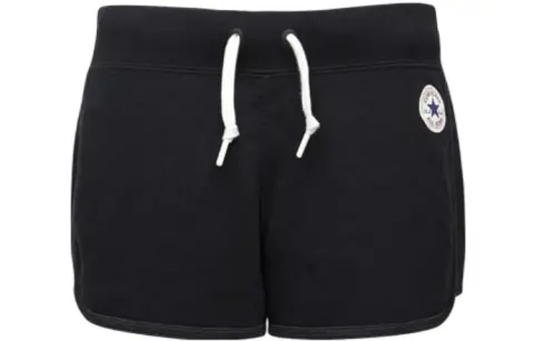 Converse Casual Shorts Solid Color Drawstring Straight Fit Breathable Women's Black