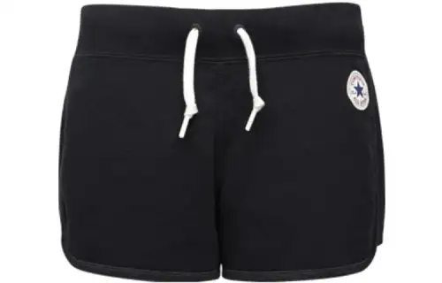 Converse Casual Shorts Solid Color Drawstring Straight Fit Breathable Women's Black