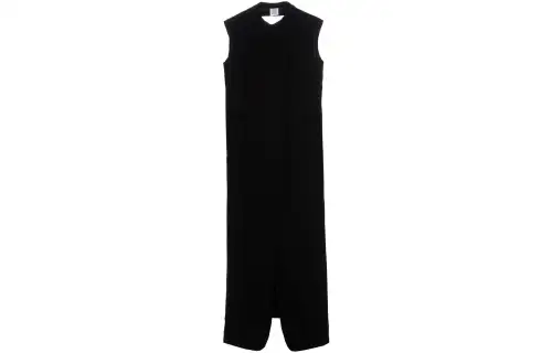 Vetements Sleeveless Dresses Women's Black Crew Neck Moderate Mid Length