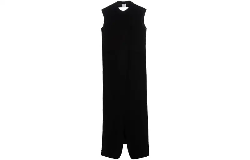 Vetements Sleeveless Dresses Women's Black Crew Neck Moderate Mid Length