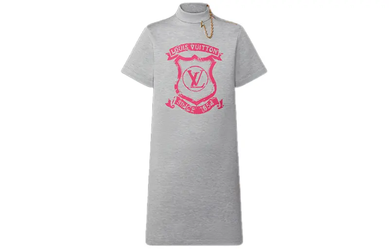 LOUIS VUITTON FW22 Short Sleeved Dress Women's Gray