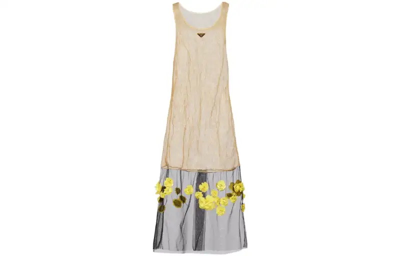 PRADA FW22 Sleeveless Dress Women's Brass