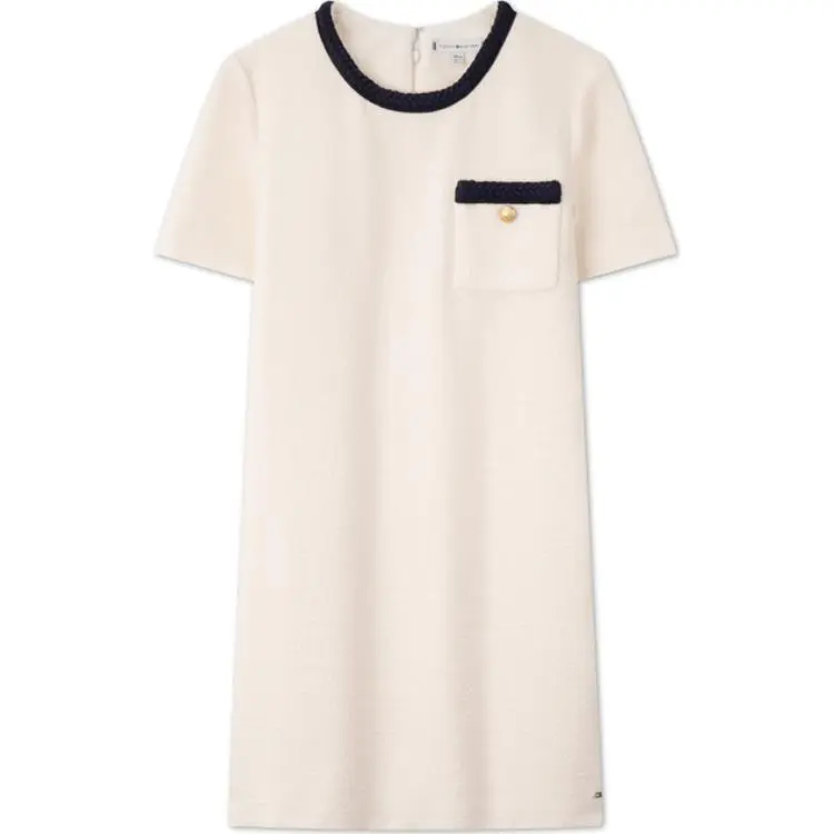 Tommy Hilfiger FW24 Short Sleeved Dress Women's Ecru