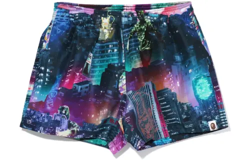 Bape Neon Tokyo Track Shorts Black