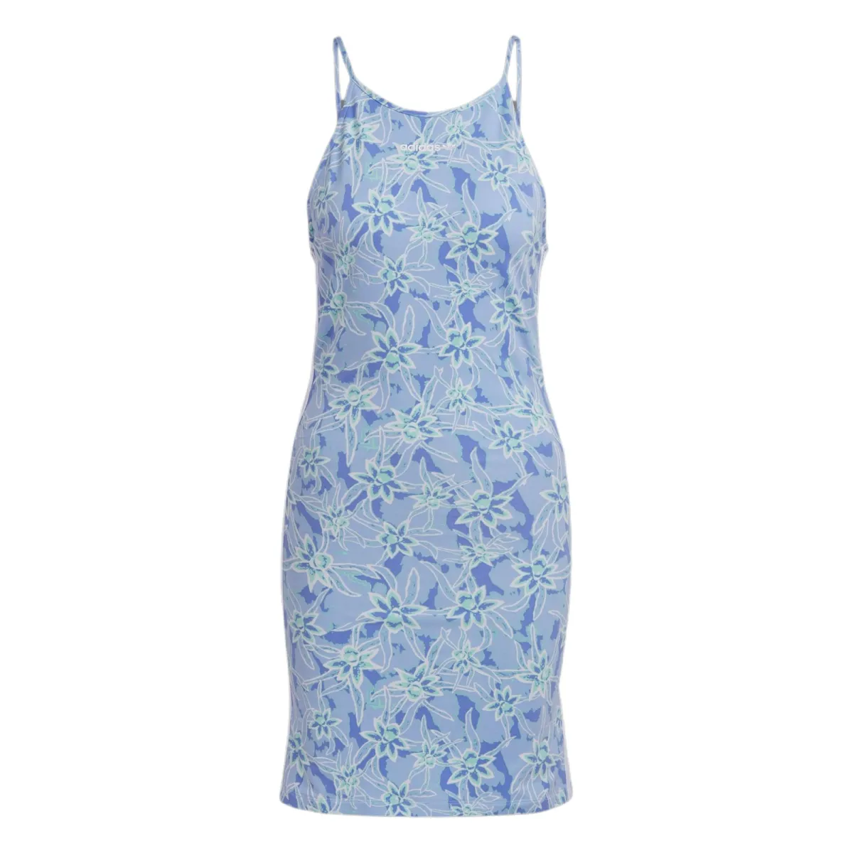 Adidas Originals TIGHT DRESS Slip Dresses Women's Light Blue Crew Neck Moderate Short