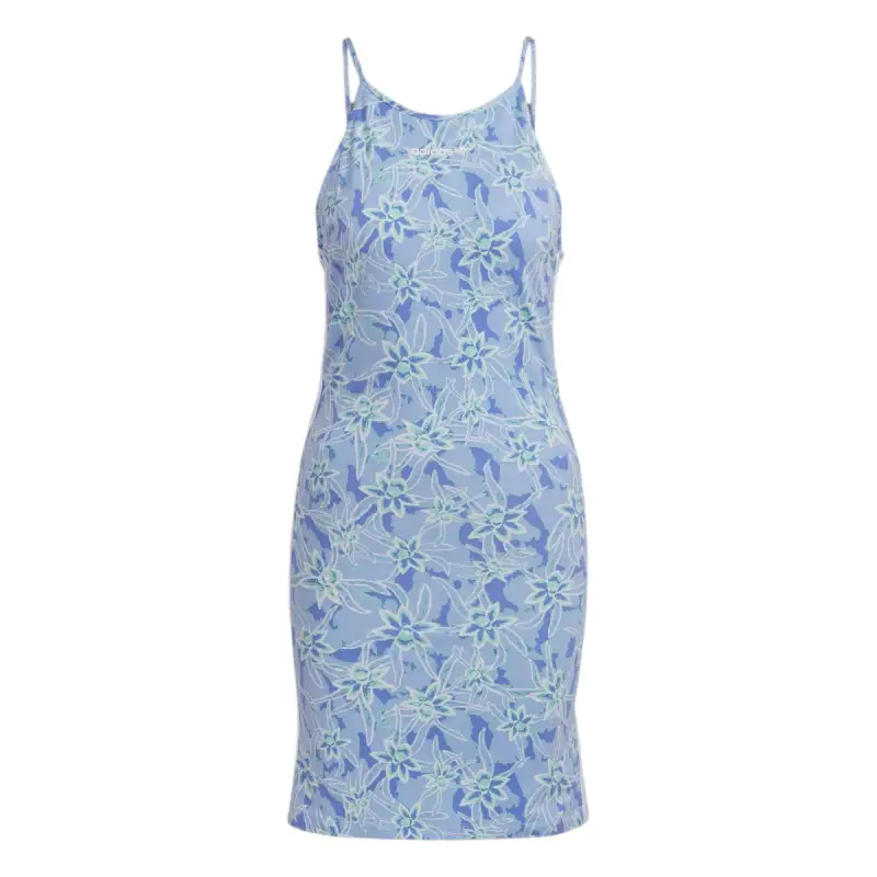Adidas Originals TIGHT DRESS Slip Dresses Women's Light Blue Crew Neck Moderate Short
