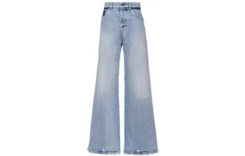 MIU MIU Jeans Women's Blue Moderate Flared Pants