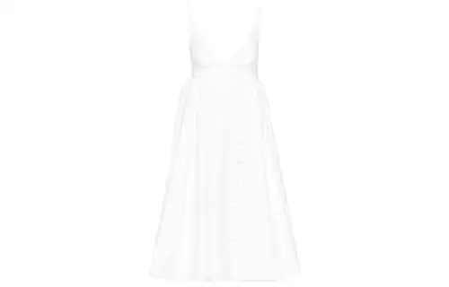 PRADA Sleeveless Dresses Women's White V Neck Moderate