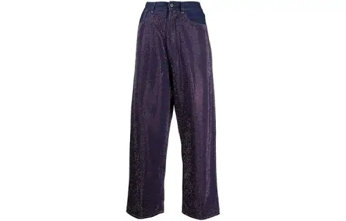 Golden Goose Jeans Women's Blue Moderate Straight Fit Pants